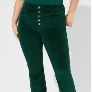 Torrid green brushed corduroy pants. Size 4Tall